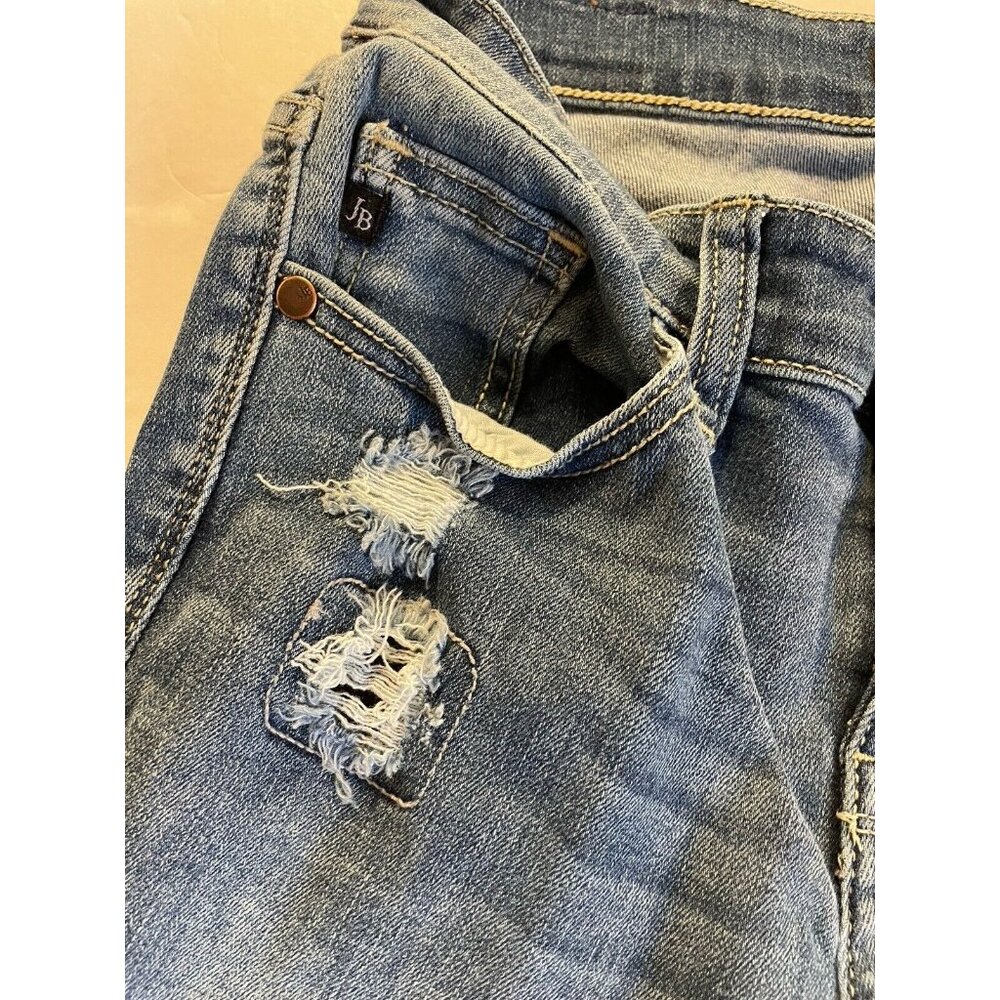 Judy Blue Jeans Womens 1/25  25x28.5 Blue Skinny Distressed Denim JB82109MD - Picture 3 of 16